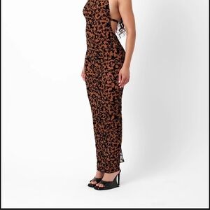 POSTER GIRL Black and Brown Patterned Dress